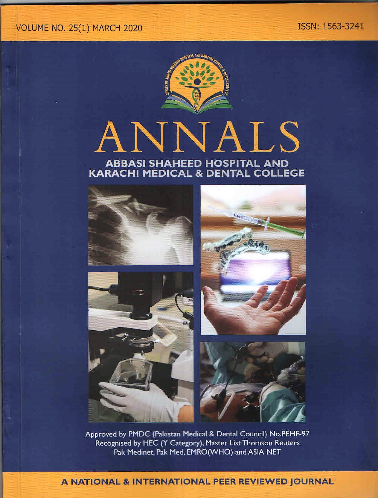 					View Vol. 28 No. 04 (2023): Annals of Abbasi Shaheed Hospital and Karachi Medical and Dental College
				